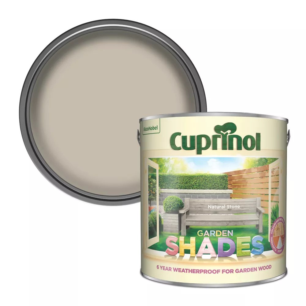 Cuprinol 2.5Ltr Natural Stone Matt Wood Paint Screwfix