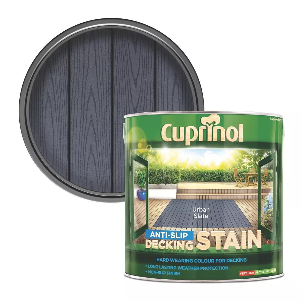 Cuprinol 2.5Ltr Urban Slate Anti Slip Decking Stain Screwfix