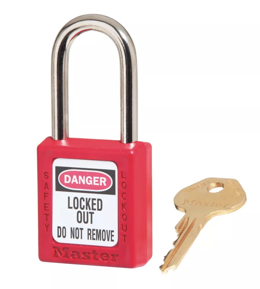 Master Lock Loto KeyedAlike Safety LockOff Padlock Red 20mm x 38mm