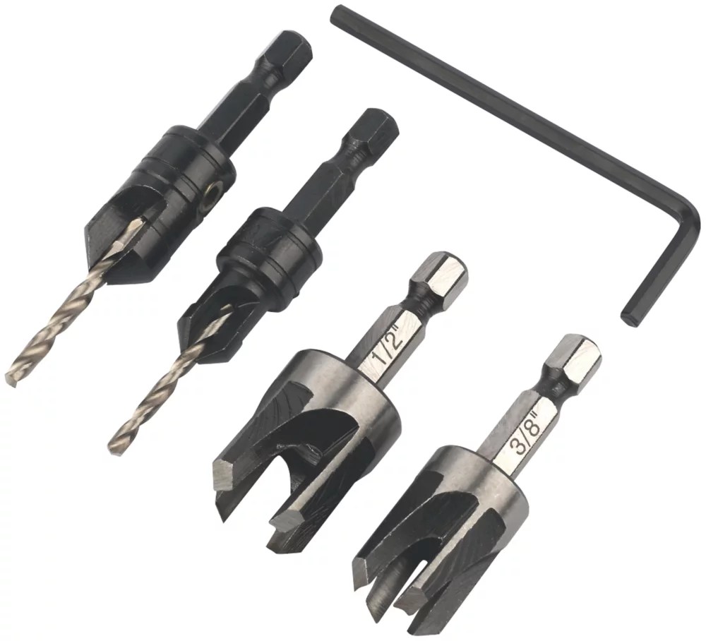 DeWalt Plug Cutter & Countersink Set 4 Pieces Screwfix