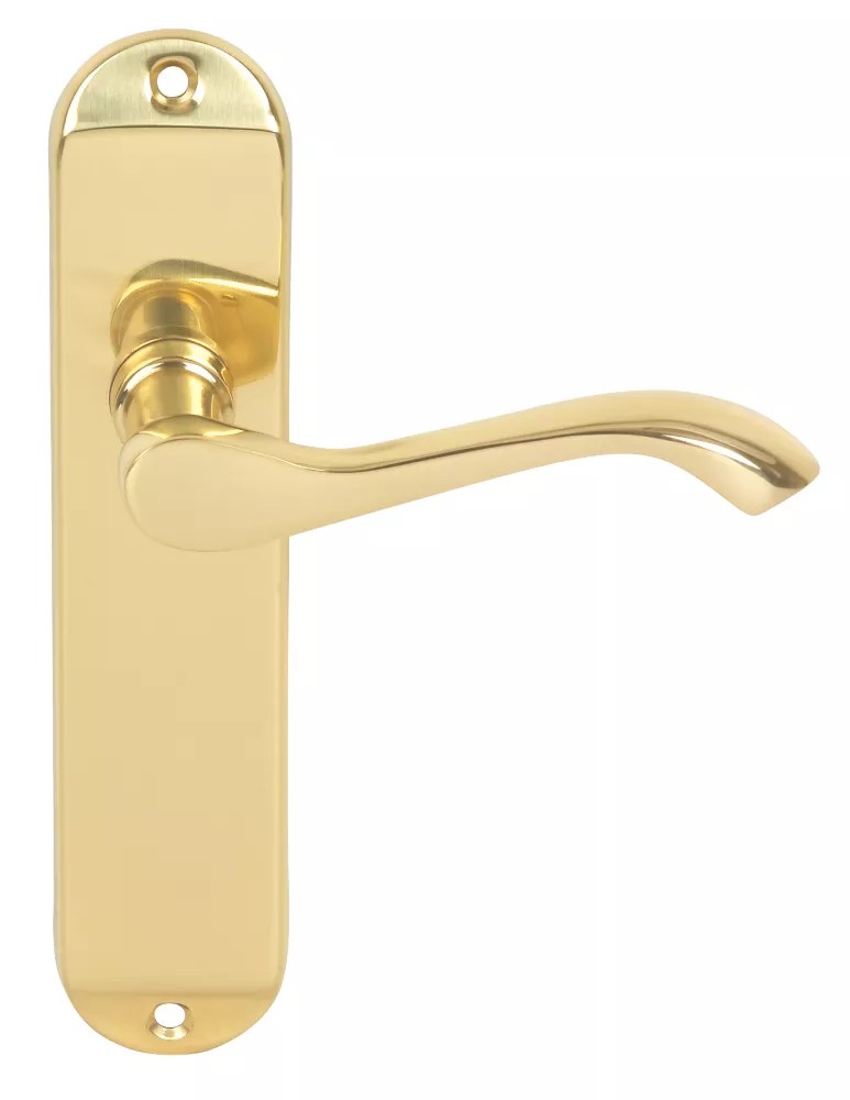 Smith & Locke Cadenza Fire Rated Latch Latch Door Handles Pair Polished