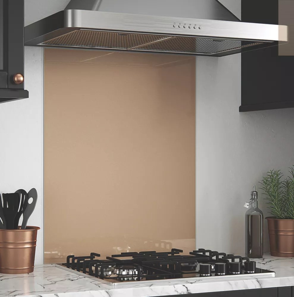 Splashback Rose Gold SelfAdhesive Glass Kitchen Splashback 600mm x