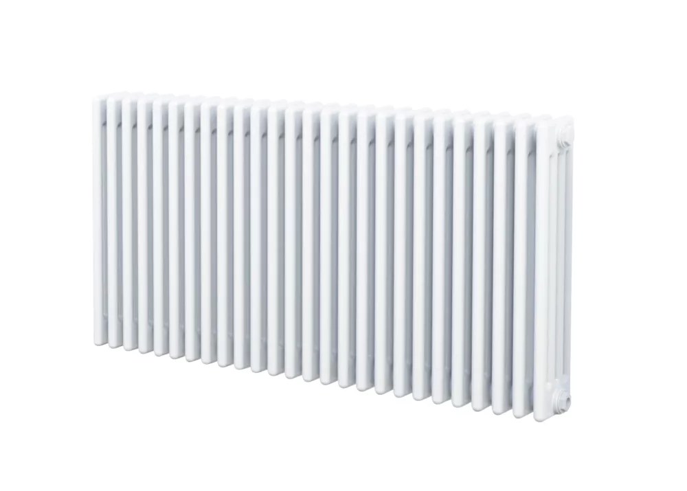 Acova 300mm x 628mm 1859BTU White Horizontal 4 Column Radiator Screwfix