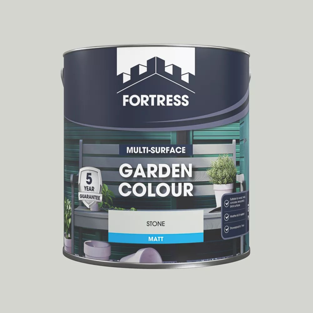 Fortress 2.5Ltr Stone Matt Garden Paint Screwfix