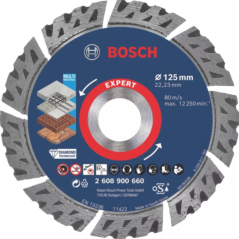 Bosch Expert Masonry Diamond Cutting Disc 125mm x 22.23mm Screwfix
