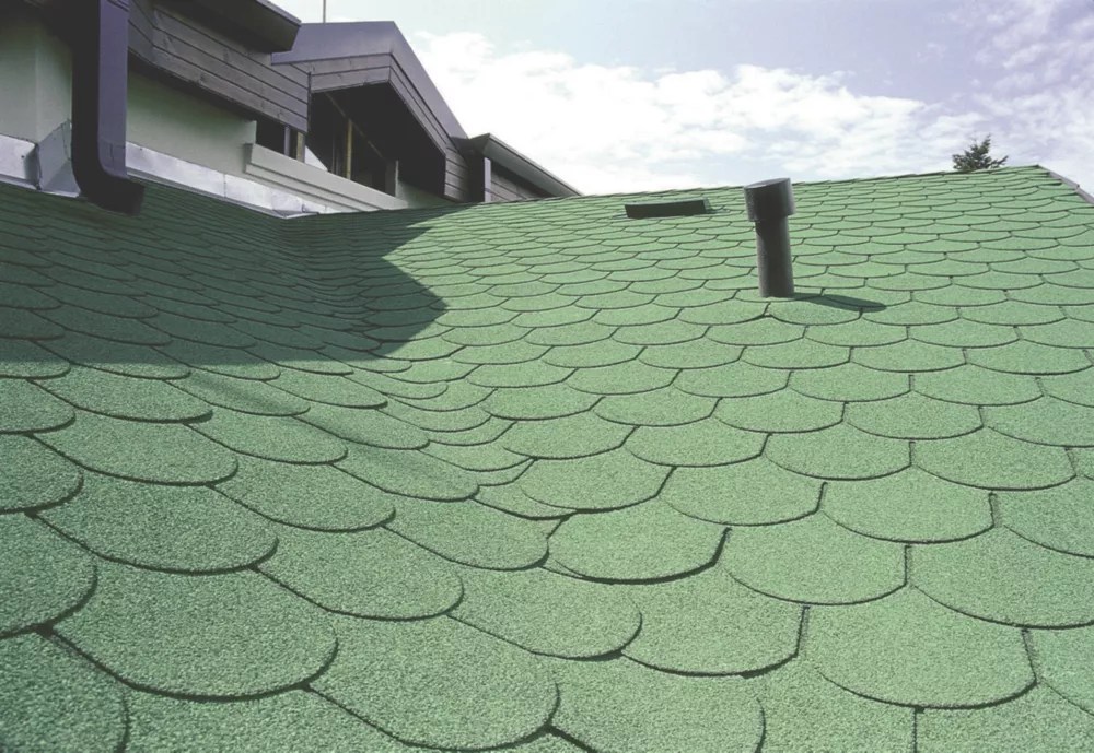 Roof Pro Green Round Bitumen Roof Shingles 1m x 340mm 16 Pack Screwfix