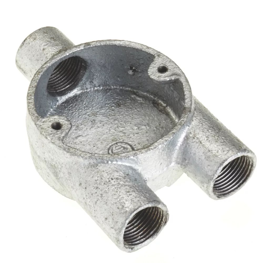 Deta 3 Way 20mm Y Conduit Box Galvanised Screwfix