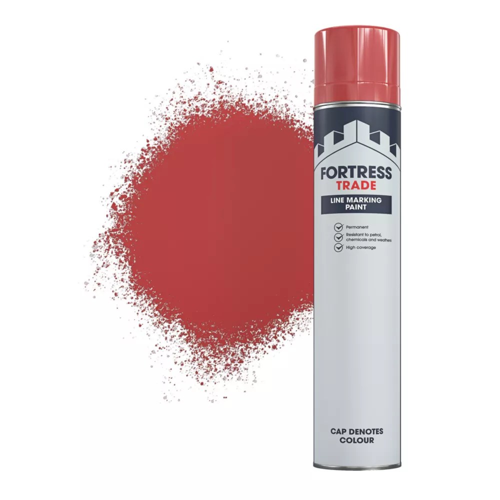 Fortress Trade 750ml Red Matt Line Marking Spray Paint Screwfix