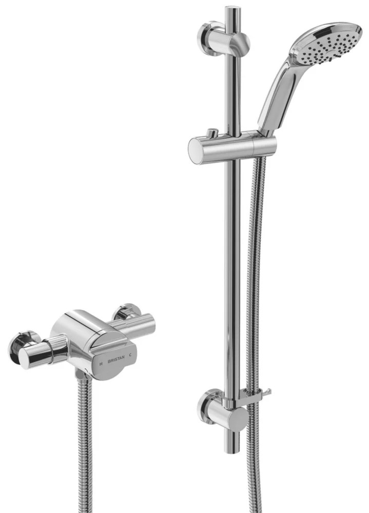 Bristan Quest RearFed Exposed Chrome Thermostatic Mixer Shower with