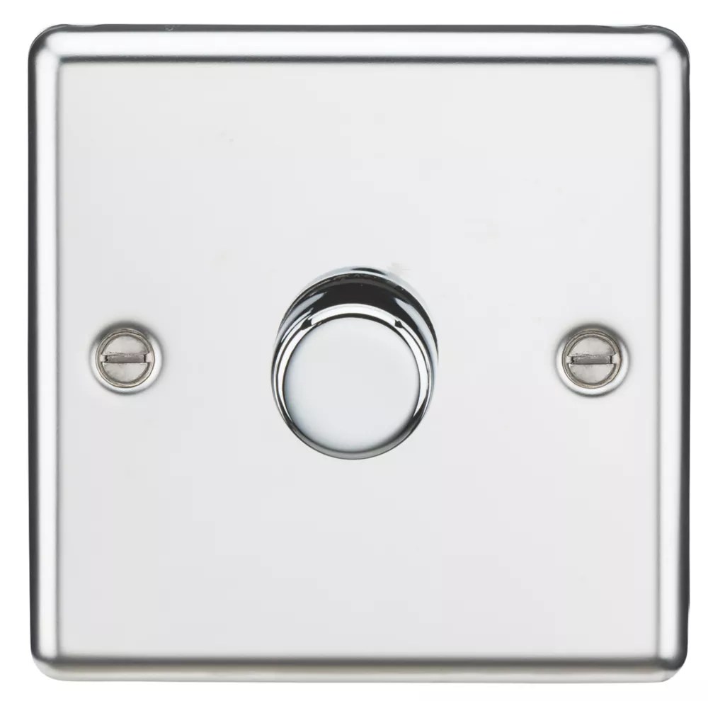 Knightsbridge 1Gang 2Way LED Dimmer Switch Polished Chrome Screwfix