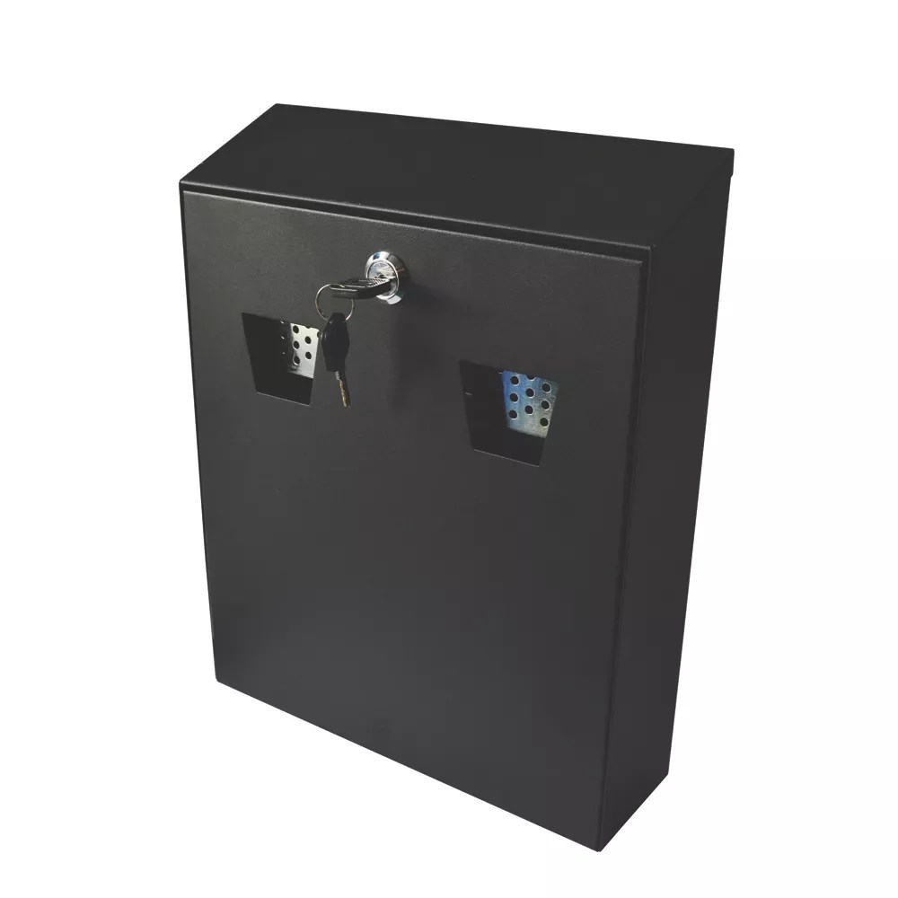 Smith & Locke Lockable WallMounted Cigarette Bin Black Screwfix