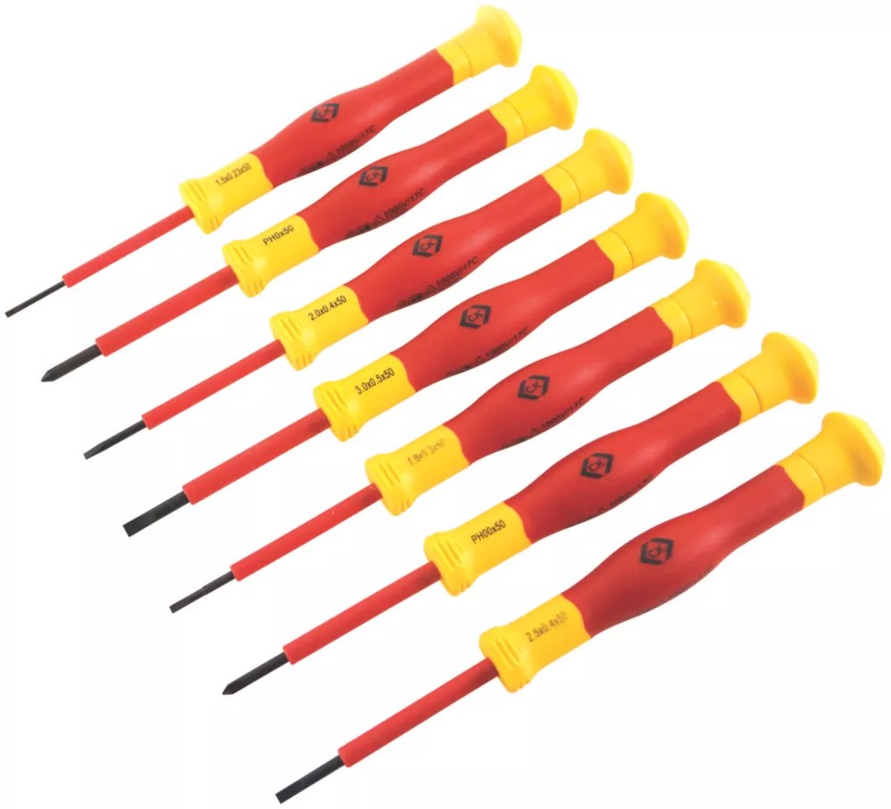 C.K Mixed Precision VDE Screwdriver Set 7 Pieces Screwfix