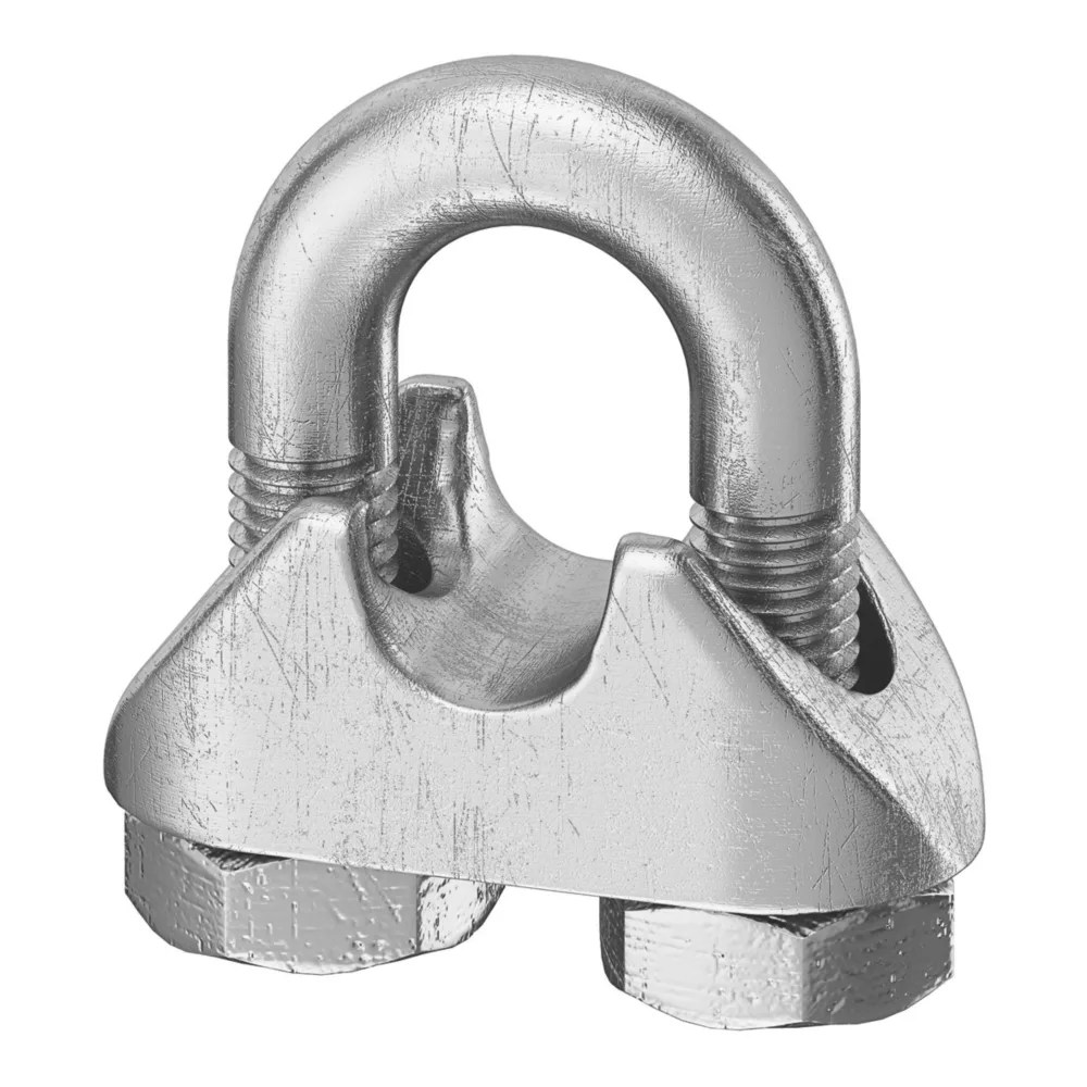 Essentials M5 Wire Rope Clamp Silver 10 Pack Screwfix