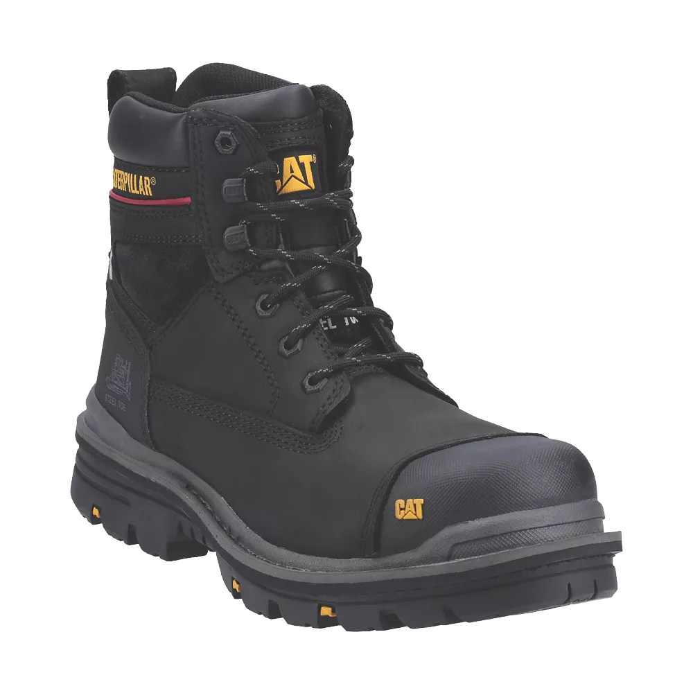 CAT Gravel Size 6 Black WaterResistant Steel Toe Cap Safety Boots Screwfix