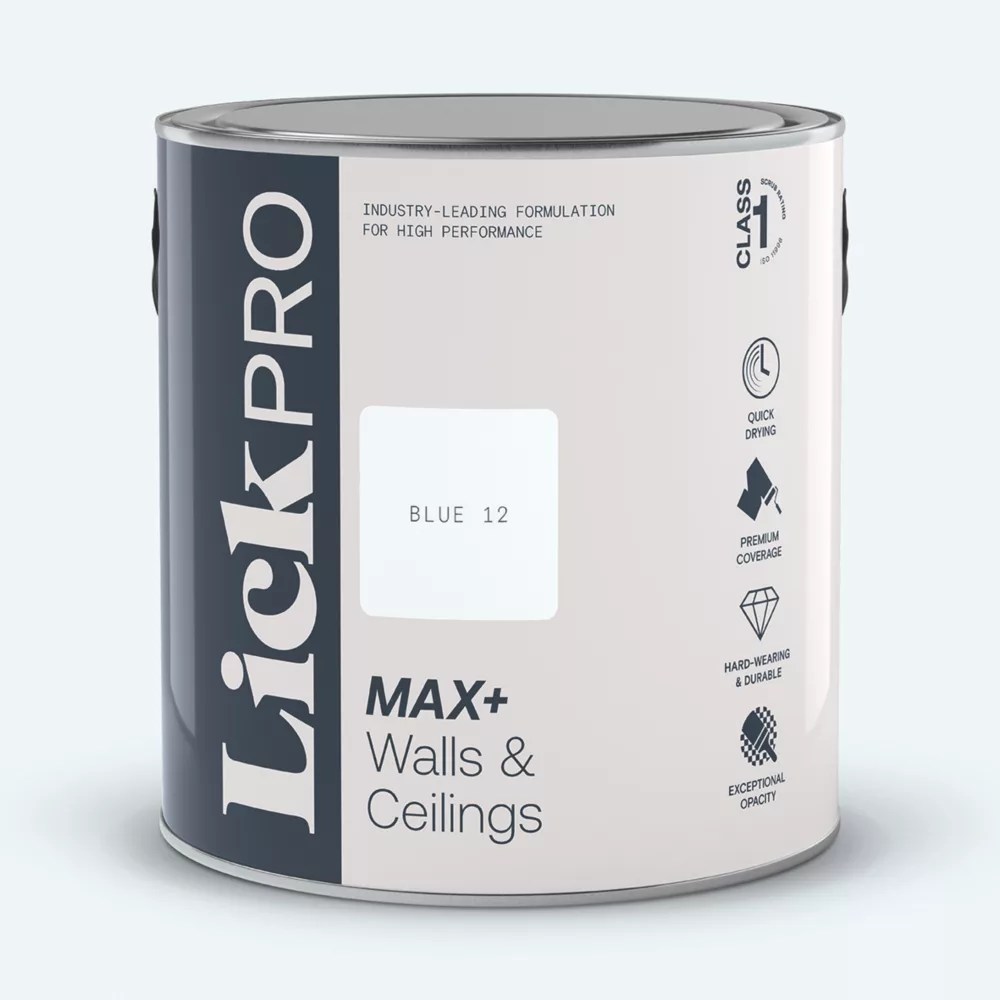 LickPro Max+ 2.5Ltr Blue 12 Eggshell Emulsion Paint Screwfix