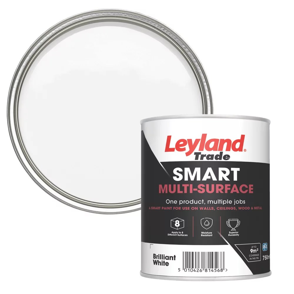 Leyland Trade 750ml Brilliant White Eggshell Emulsion Multi Surface
