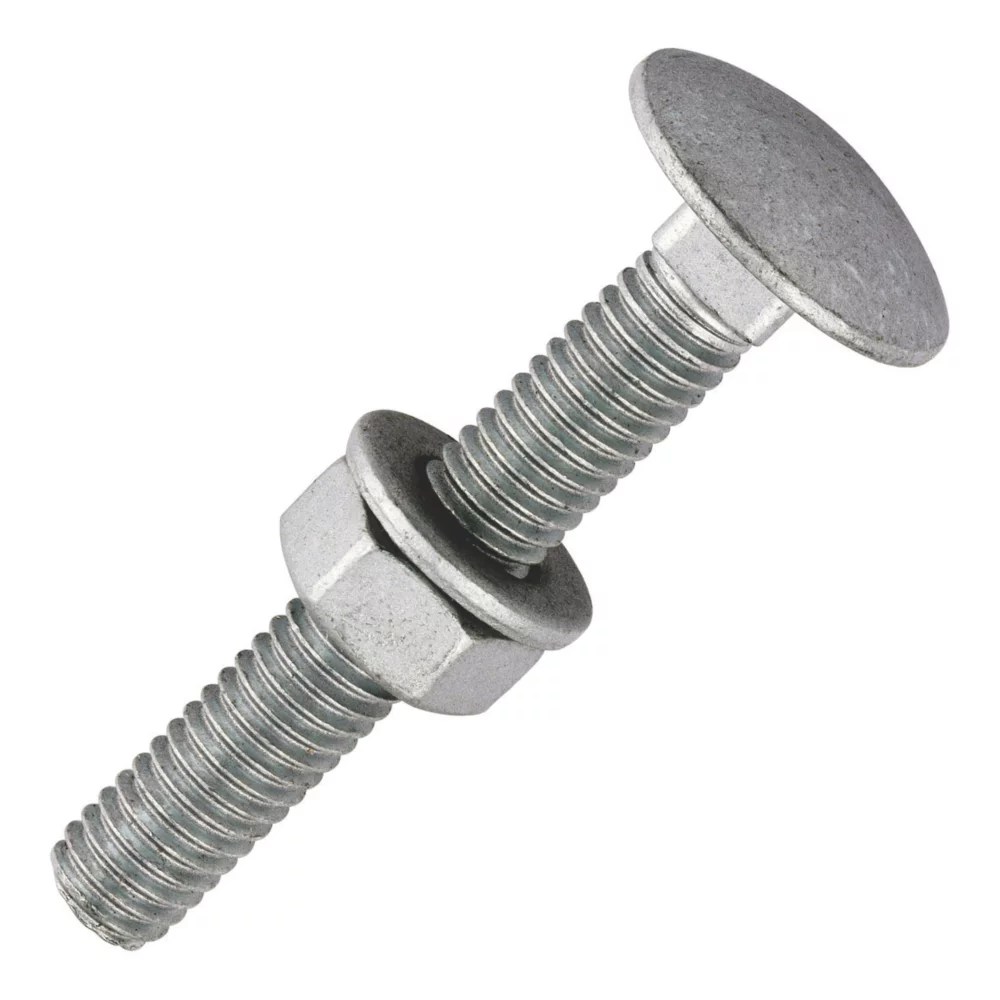 Timco Exterior Coach Bolts Carbon Steel Organic Silver Coating M6 x