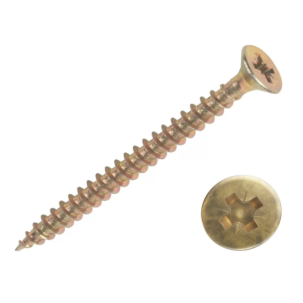 Goldscrew PZ DoubleCountersunk 5mm (Dia) Wood Screw Trade Pack 1000