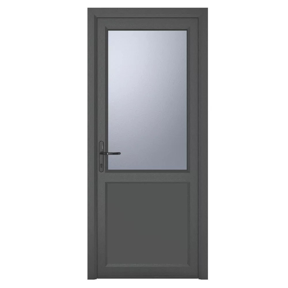 Crystal 1Panel 1Obscure Light RH Anthracite Grey uPVC Back Door