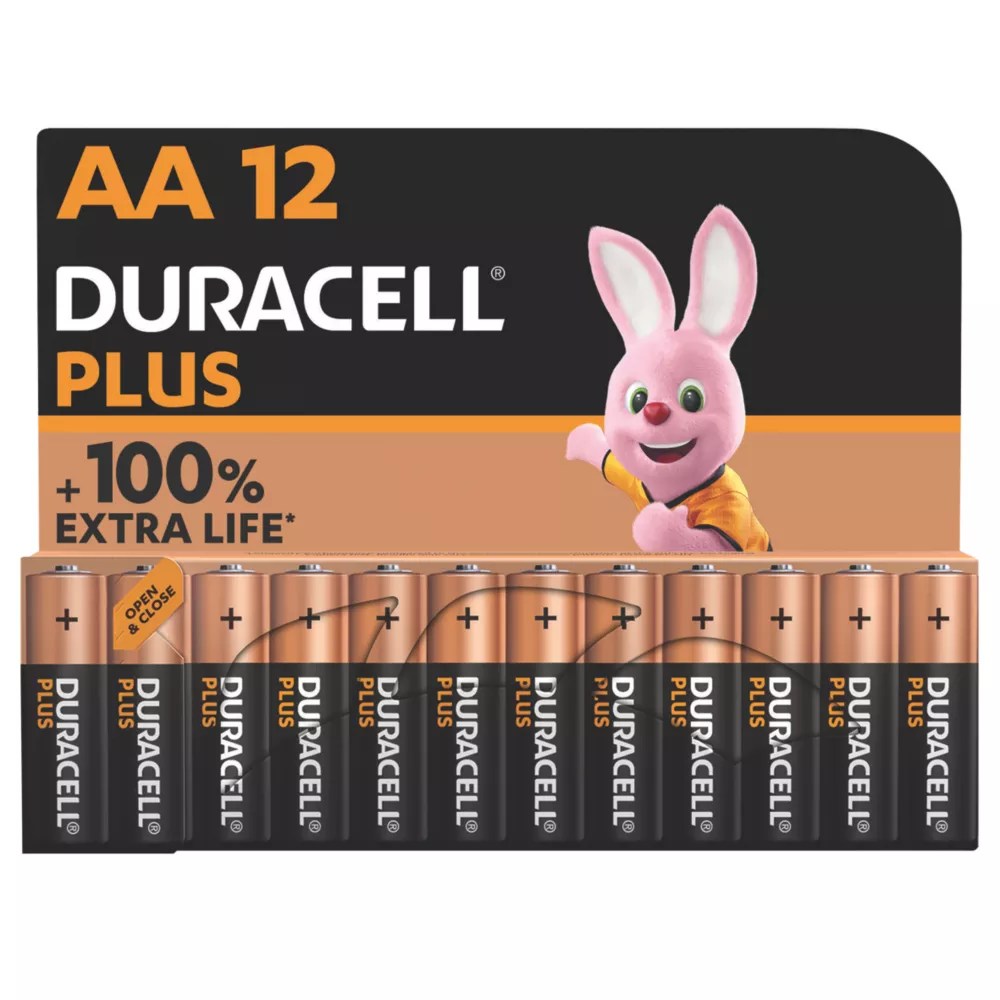 Duracell Plus AA Alkaline Batteries 12 Pack Screwfix