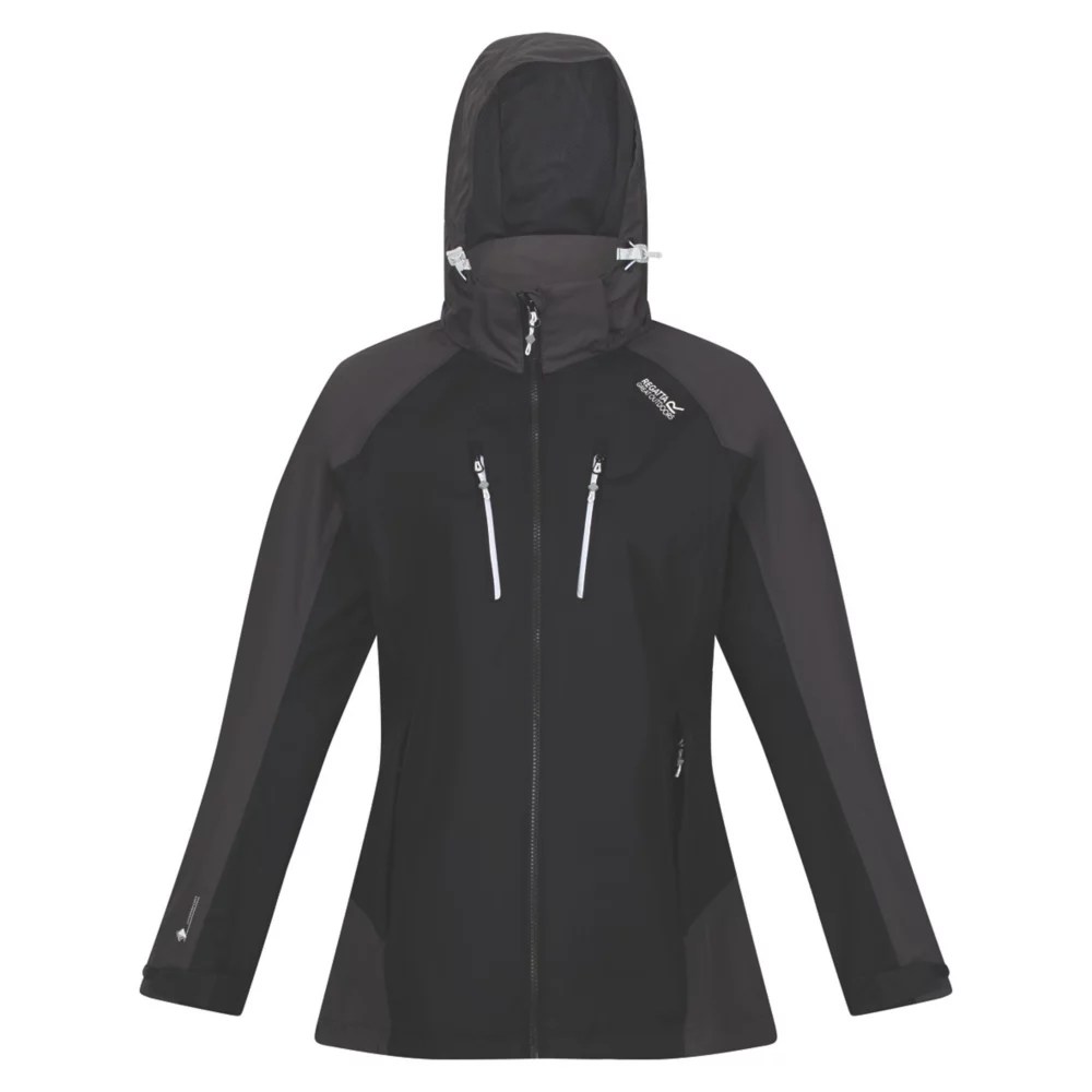 Regatta Calderdale IV Womens Waterproof Jacket Black/Ash Size 14 Screwfix