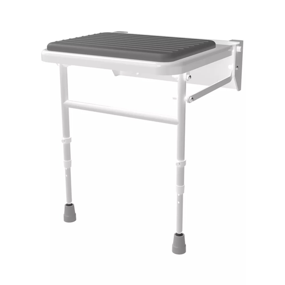 Nymas WallMounted Shower Seat with Legs White/Grey Screwfix
