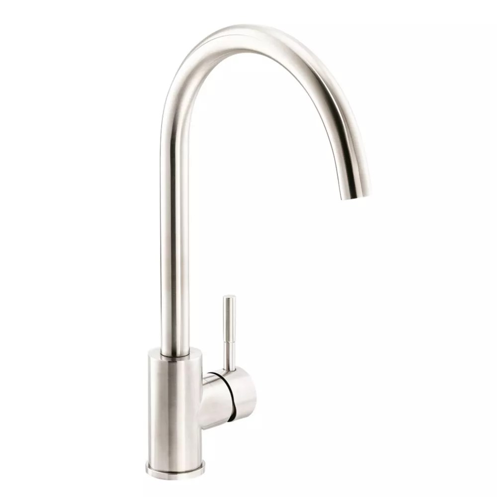Abode Sway Kitchen Mixer Tap (Single Lever) Stainless Steel Screwfix