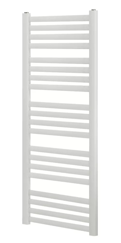 Blyss Angled Bar Towel Radiator 1200 x 500mm White 1777BTU Screwfix