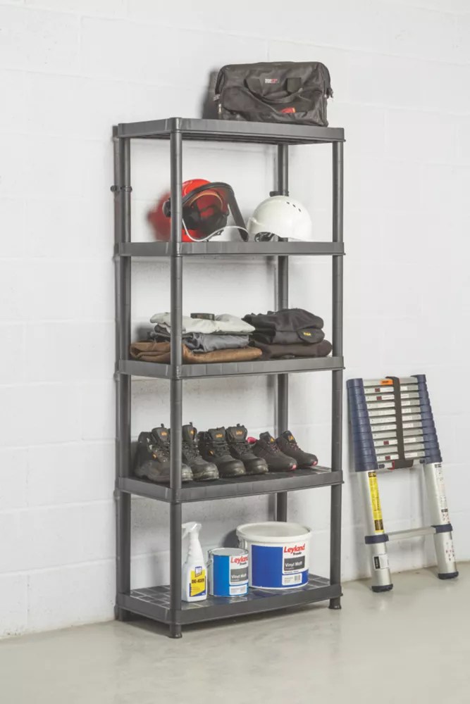 TRINITY PRO Black 4Tier Corner Steel Wire Garage Storage Shelving Unit