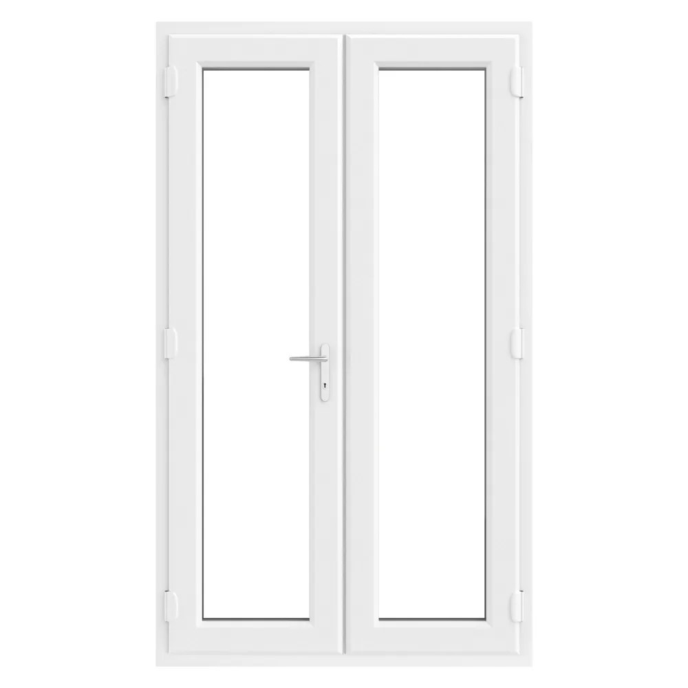 Crystal White DoubleGlazed uPVC French Door Set 2090mm x 1390mm Screwfix