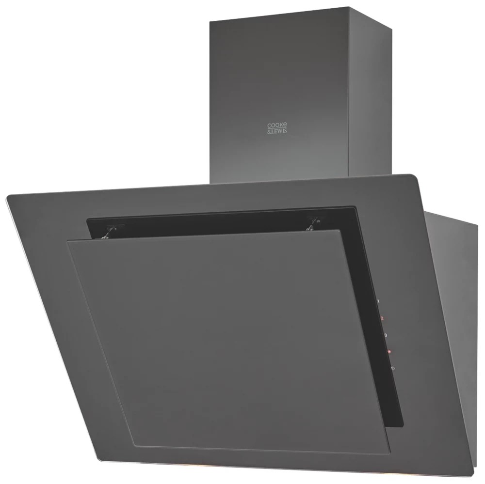 Cooke & Lewis CLAGB60 Angled Cooker Hood Black 600mm Screwfix