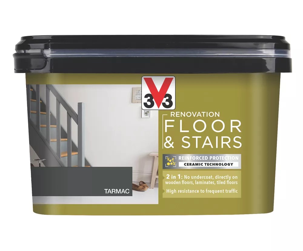 V33 2Ltr Tarmac Satin Acrylic Floor Paint Screwfix