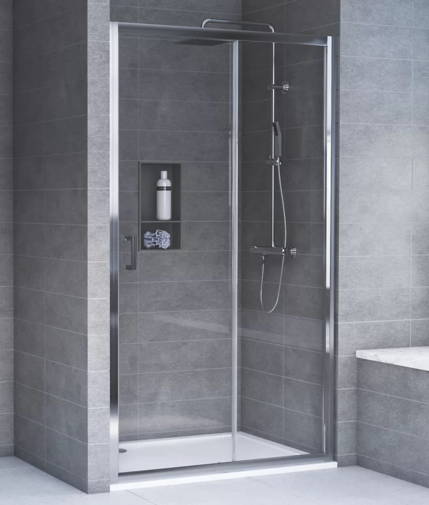 Aqualux Edge 6 SemiFrameless Rectangular Shower Door & Tray Reversible