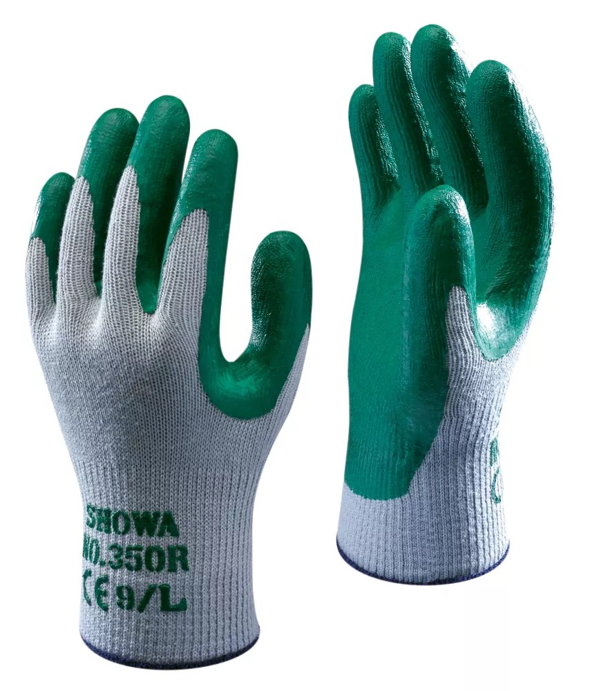 Showa 350R Nitrile Gloves Green Medium Screwfix