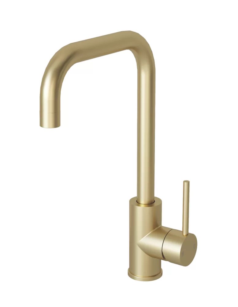ETAL Trent Single Lever Kitchen Mixer Tap Brushed Brass Screwfix