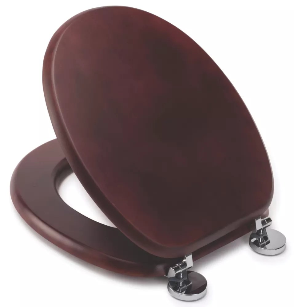 Croydex Davos Toilet Seat Pine Mahogany Screwfix