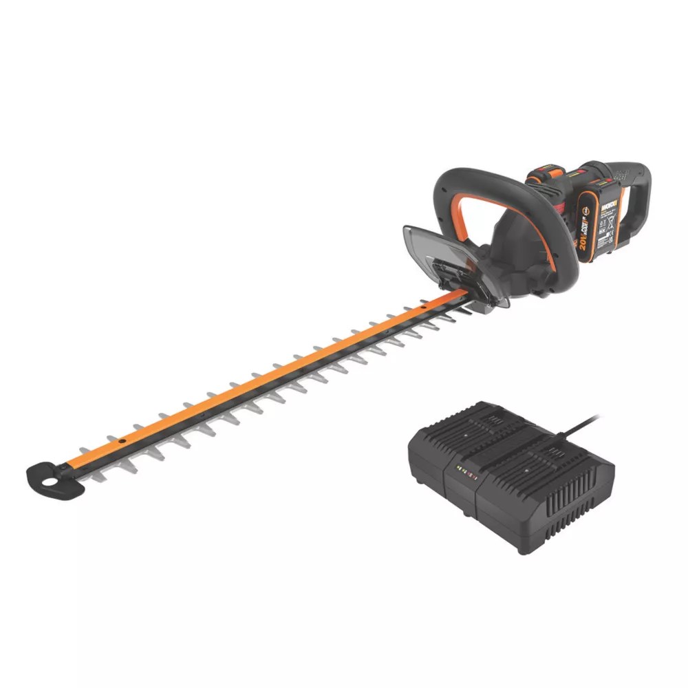Worx WG286E 61cm 40V 2 x 2.0Ah Lithium PowerShare Brushless Cordless Hedge Trimmer Screwfix