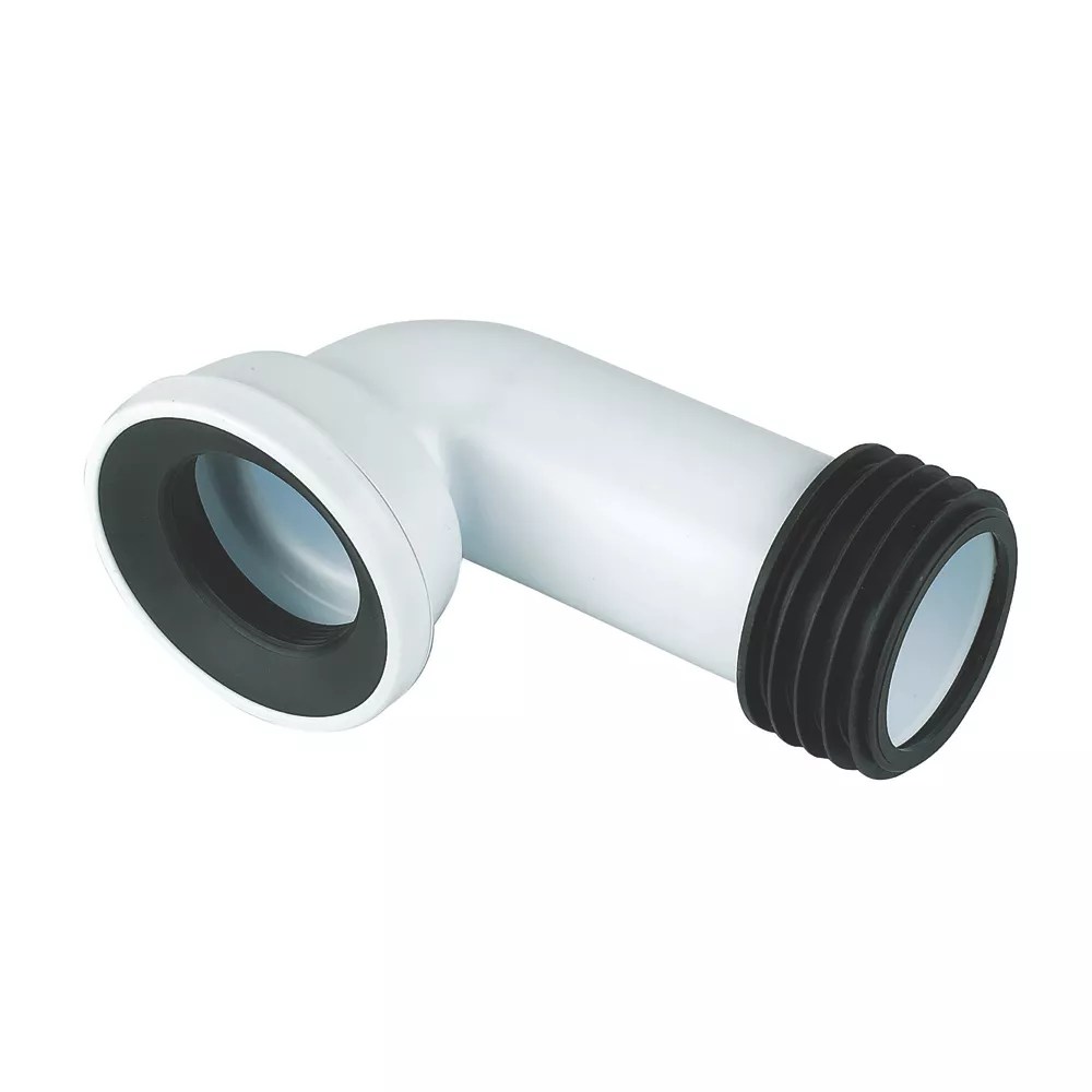FloPlast Rigid 90° Angled Connector White 300mm Screwfix