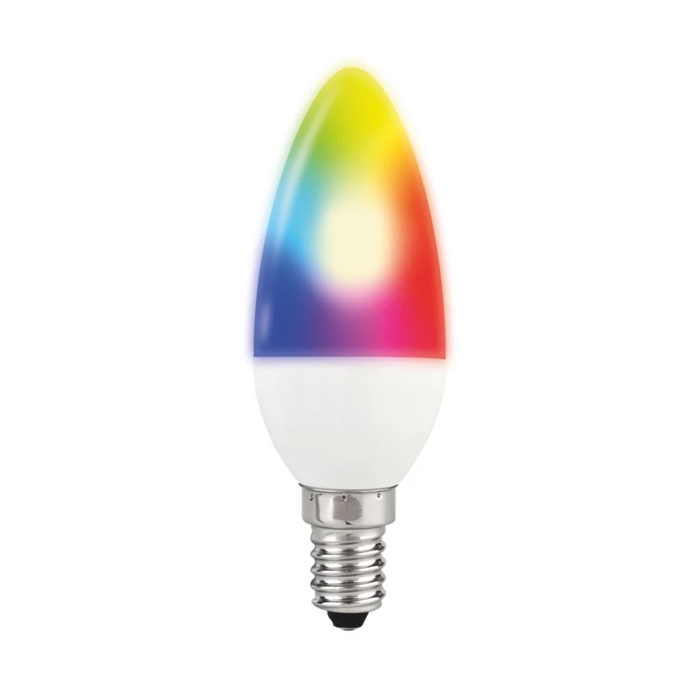 TCP E14 Candle RGB & White LED Smart Light Bulb 4.5W 350lm Screwfix