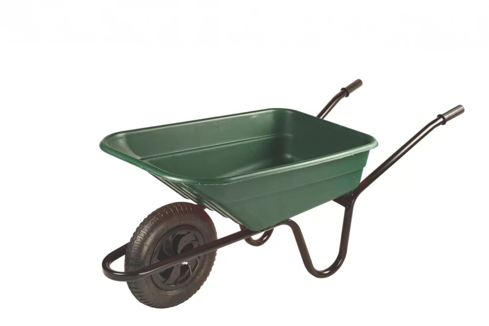 Walsall The Shire Pneumatic Wheels Wheelbarrow Green 90Ltr Screwfix