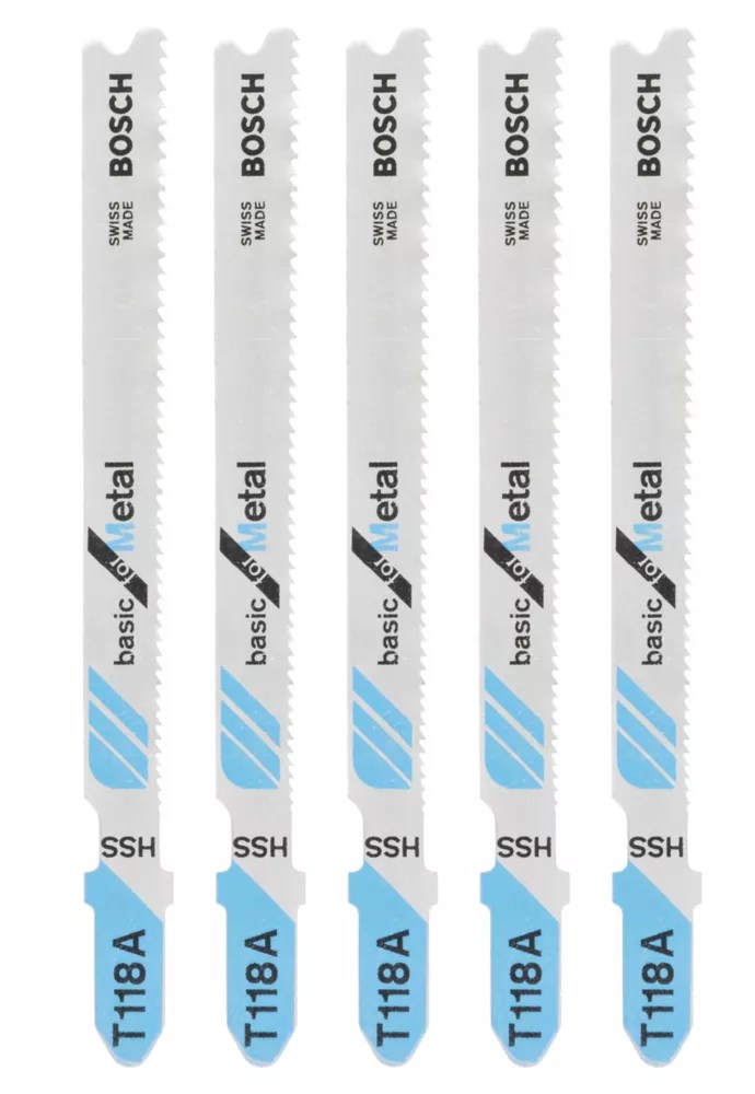 Bosch T118A Sheet Steel Jigsaw Blades 92mm 5 Pack Screwfix