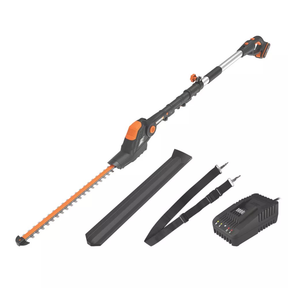 Worx WG252E 45cm 20V 1 x 2.0Ah Lithium PowerShare Cordless Hedge Trimmer Screwfix