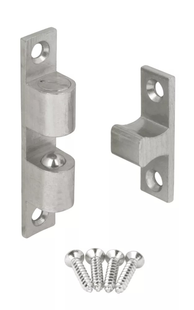 Carlisle Brass Double Ball Catch Satin Chrome 17mm x 12mm