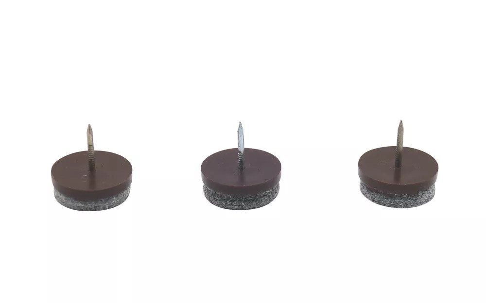 Essentials Brown Round Pinned Felt Pads 24mm x 24mm 40 Pack Screwfix