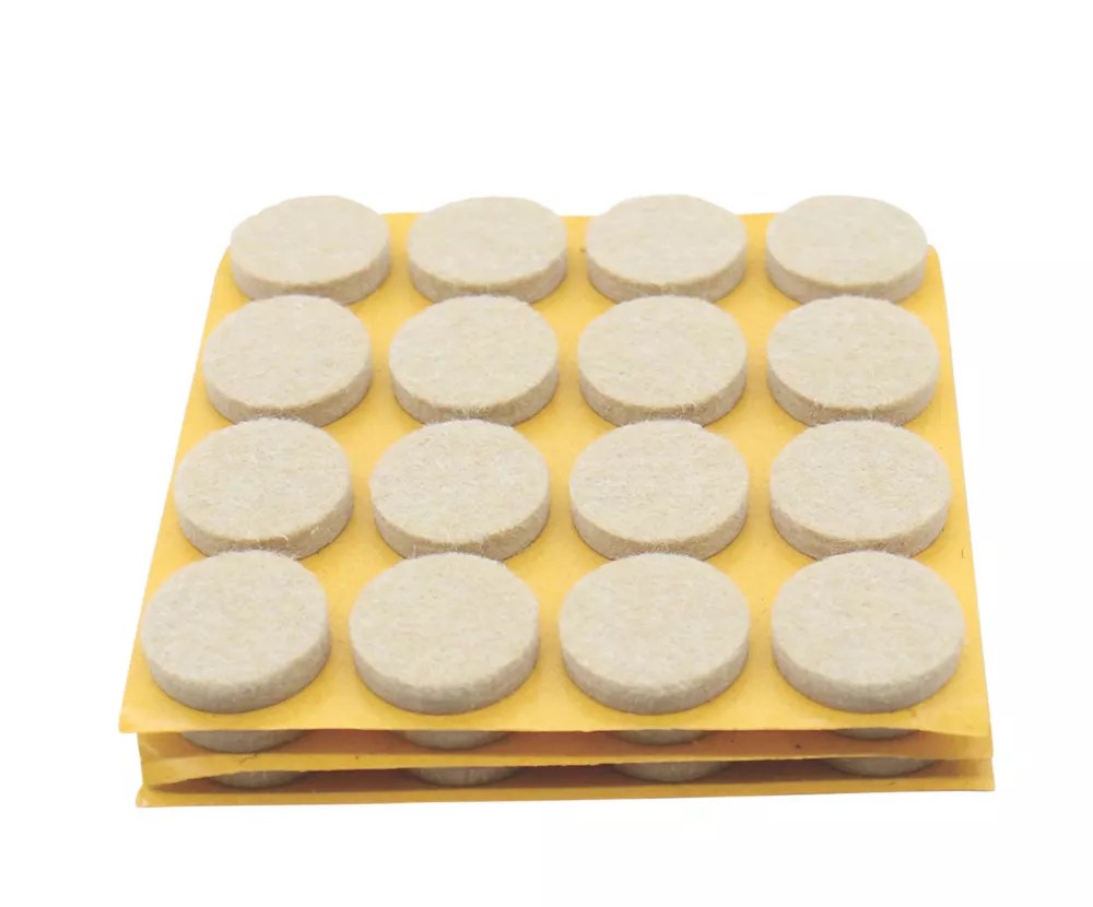 Essentials Beige Round SelfAdhesive Felt Pads 22mm x 22mm 80 Pack