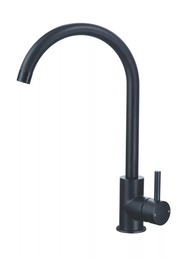 Highlife Bathrooms Blackford Single Lever Sink Mixer Matt Black Screwfix