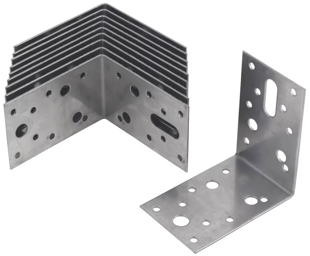 Sabrefix Heavy Duty Angle Brackets Stainless 60mm x 90mm 10 Pack Screwfix
