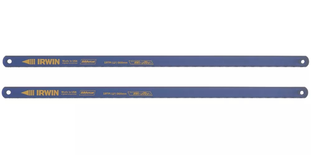 Irwin 18tpi Metal Hacksaw Blades 12" (300mm) 2 Pack Screwfix
