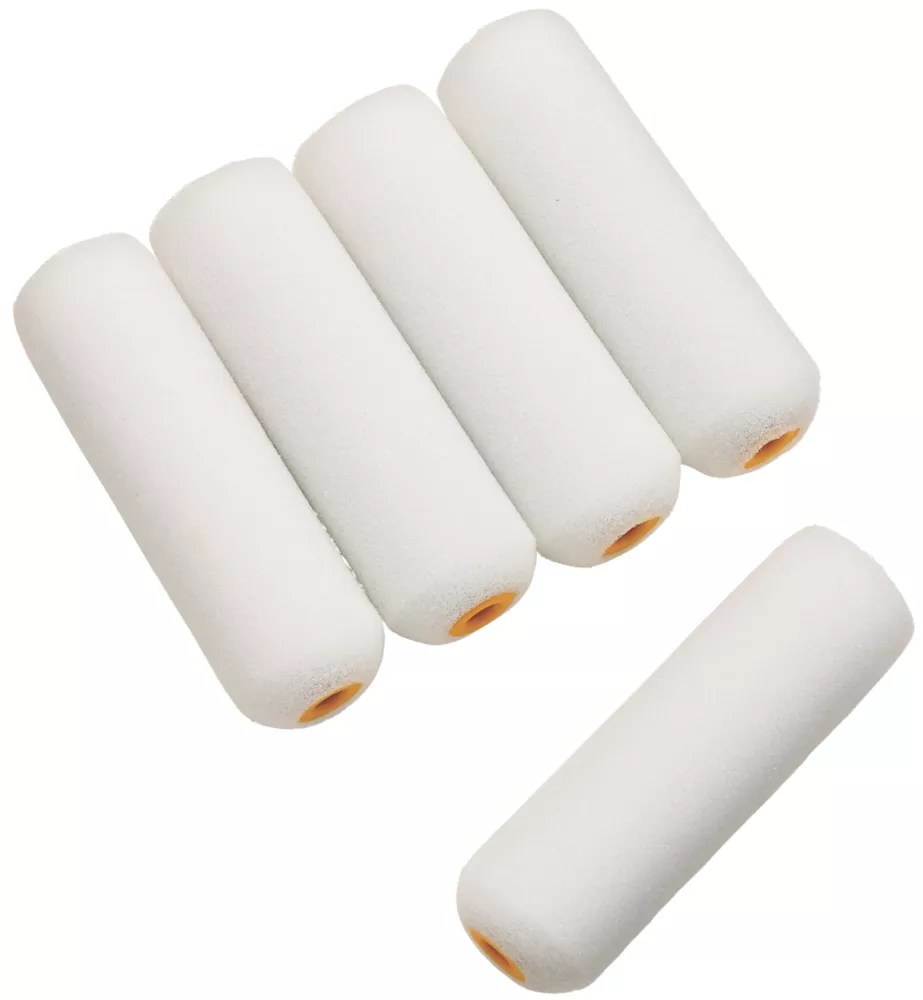 No Nonsense Short Pile Gloss Roller Sleeves Multipurpose 4" x 5 Pack