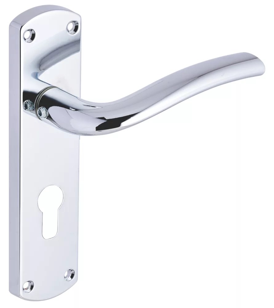 Smith & Locke Corfe Fire Rated Euro Lock Door Handles Pair Polished